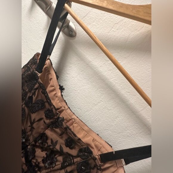 For Love & Lemons Beatrice Bustier Floral Lace Sequin Mini Dress Lined - Picture 5 of 6